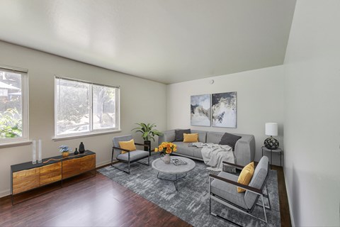 Floor plan for 1 bed, 1 bath, 635 sqft